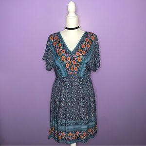 NWT Davi & Dani Colorful Floral Boho Dress